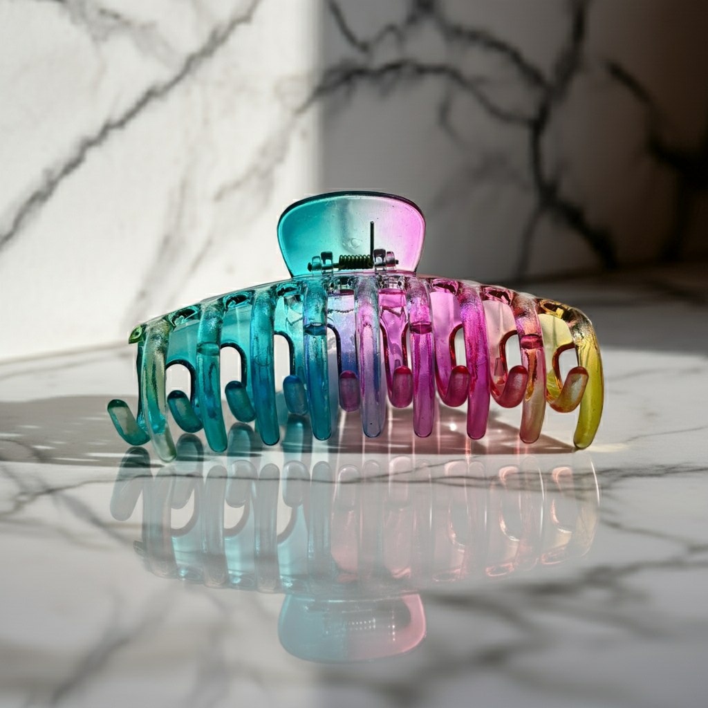Velvet Claws Hair Claw | The Lobster in Glossy Translucent Rainbow