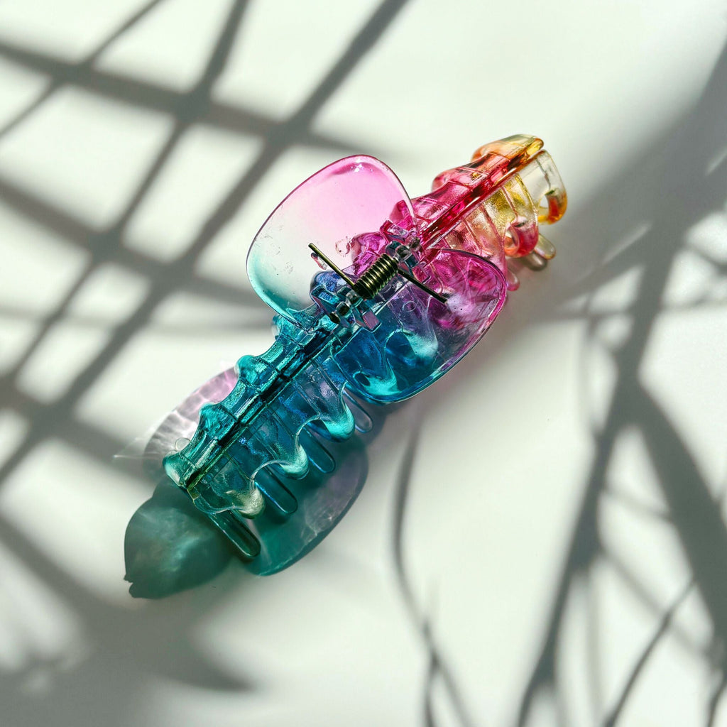 Velvet Claws Hair Claw | The Lobster in Glossy Translucent Rainbow