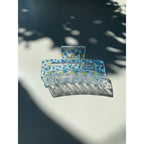 Velvet Claws Hair Clip | The Crystal in Blue Flowers Hair Claw by The Bullish Store