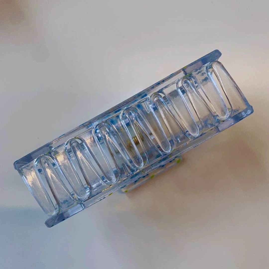 Velvet Claws Hair Clip | The Crystal in Blue Flowers Hair Claw by The Bullish Store
