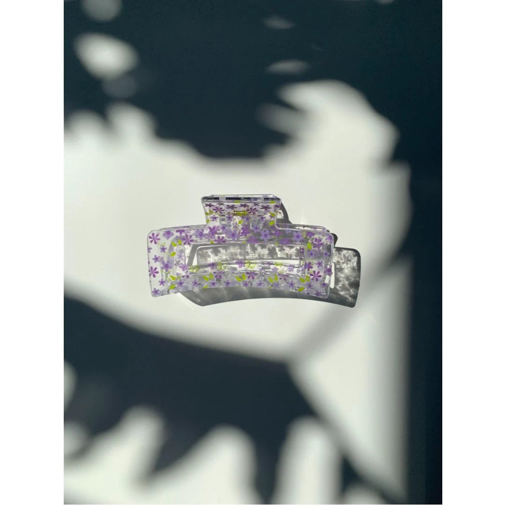 Velvet Claws Hair Clip | The Crystal in Purple Blossoms Hair Claw by The Bullish Store