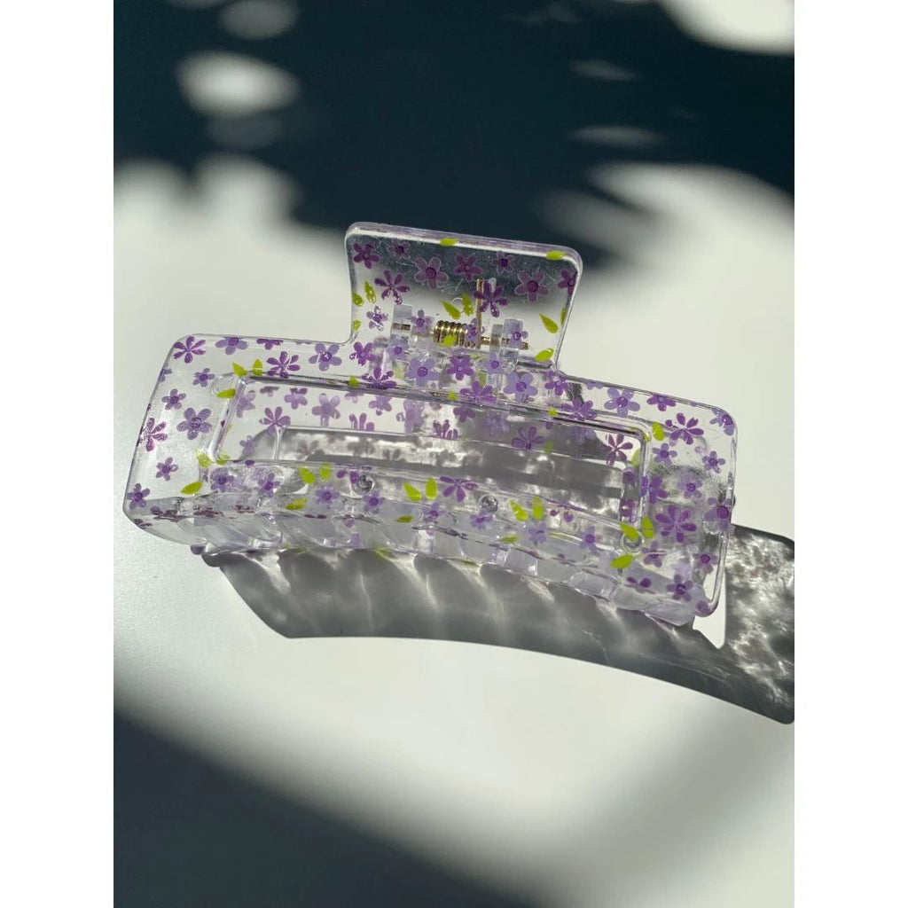 Velvet Claws Hair Clip | The Crystal in Purple Blossoms Hair Claw by The Bullish Store