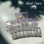 Velvet Claws Hair Clip | The Crystal in Purple Blossoms Hair Claw by The Bullish Store
