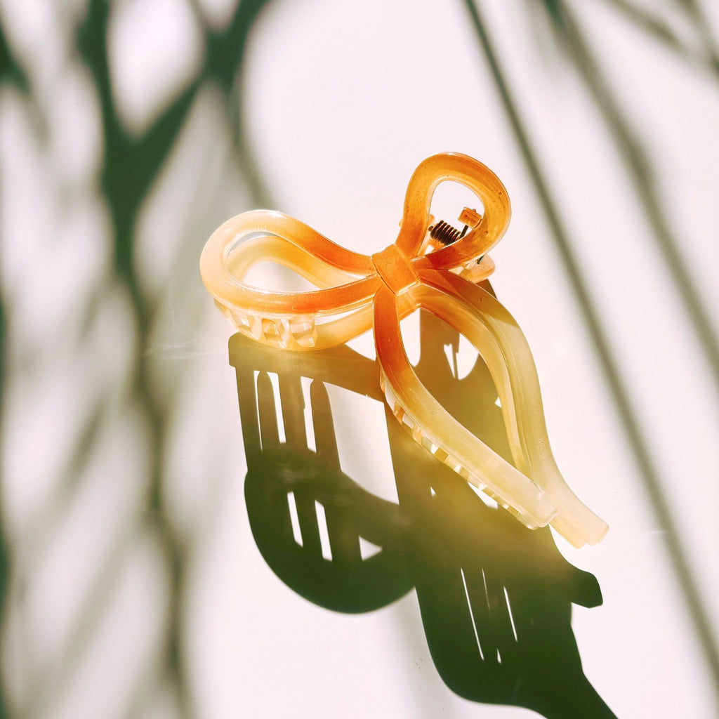 Velvet Claws Mini Coquette Bow in Caramel Latte Hair Clip