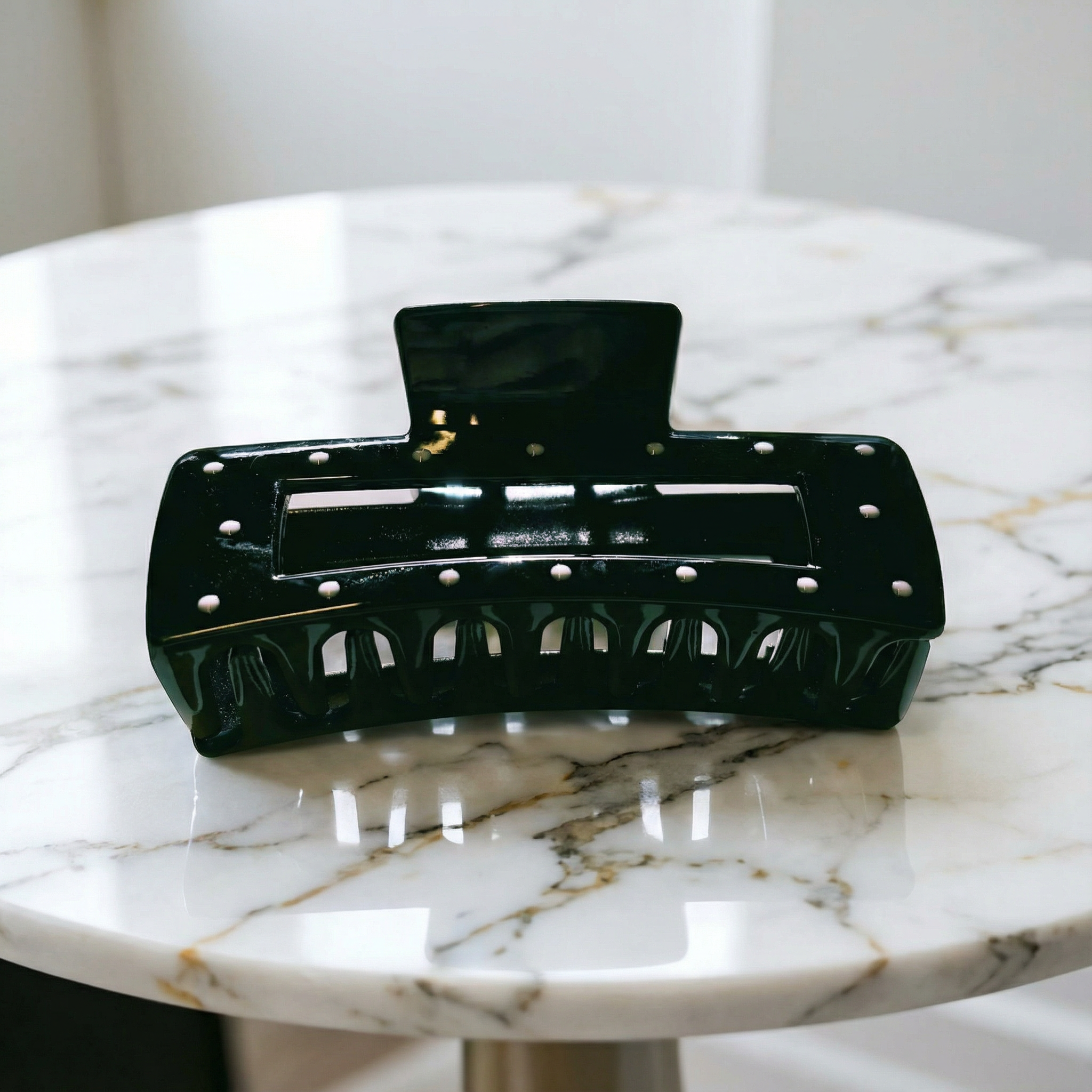 Velvet Claws Uptown Lady in Black Dot Hair Clip