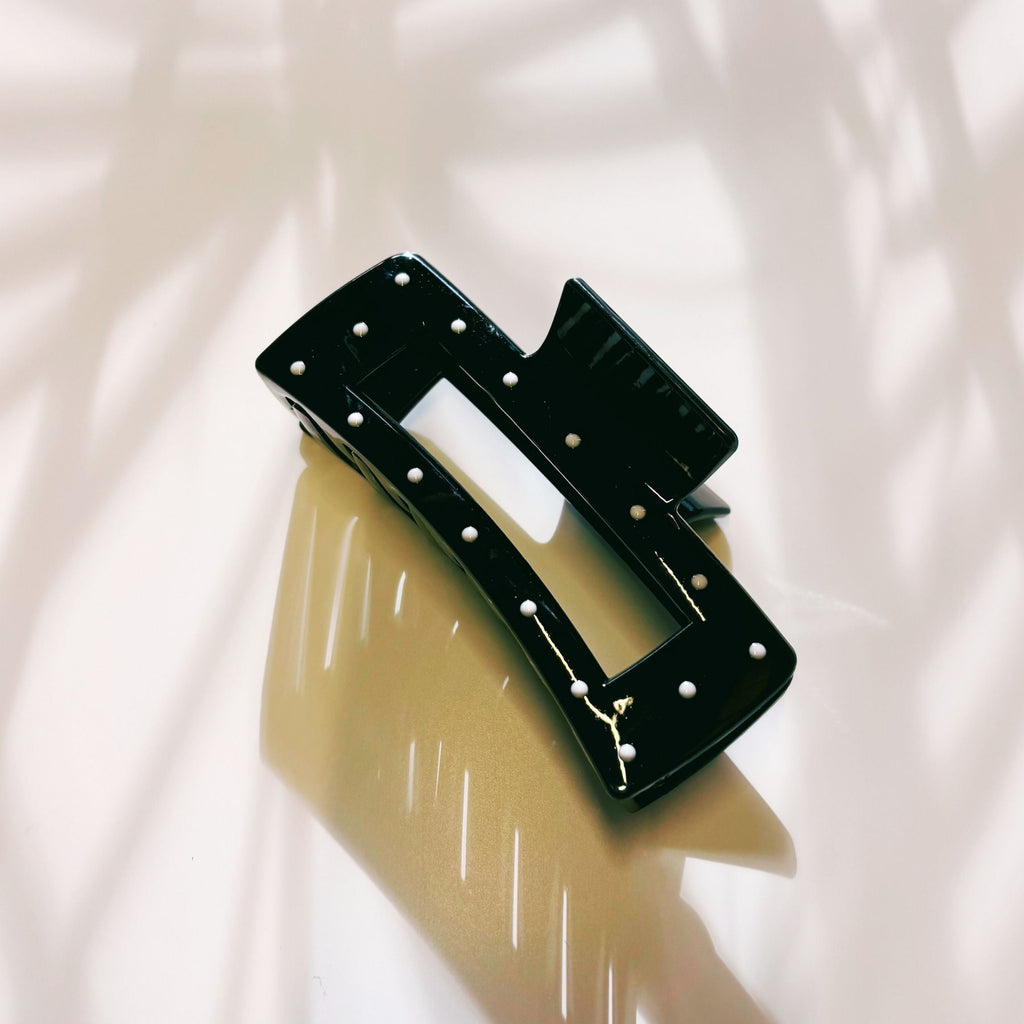 Velvet Claws Uptown Lady in Black Dot Hair Clip