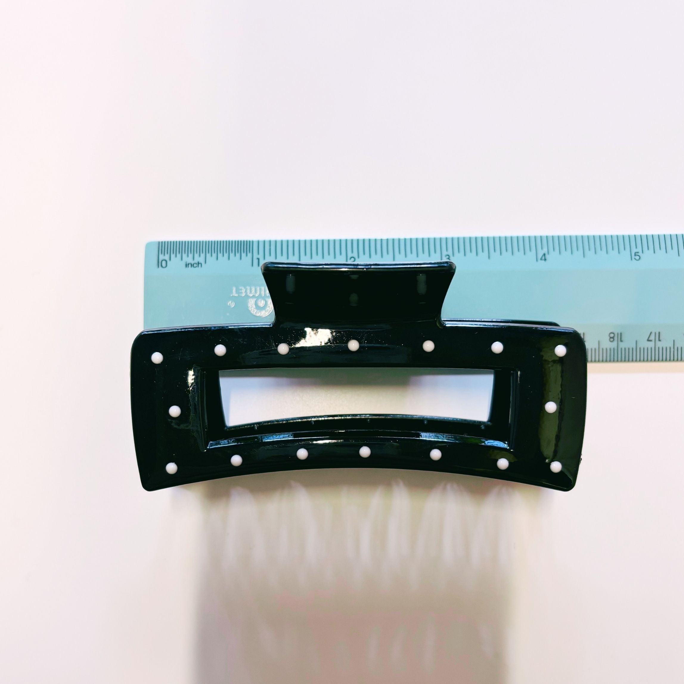 Velvet Claws Uptown Lady in Black Dot Hair Clip | Claw Clip in Velvet Travel Bag