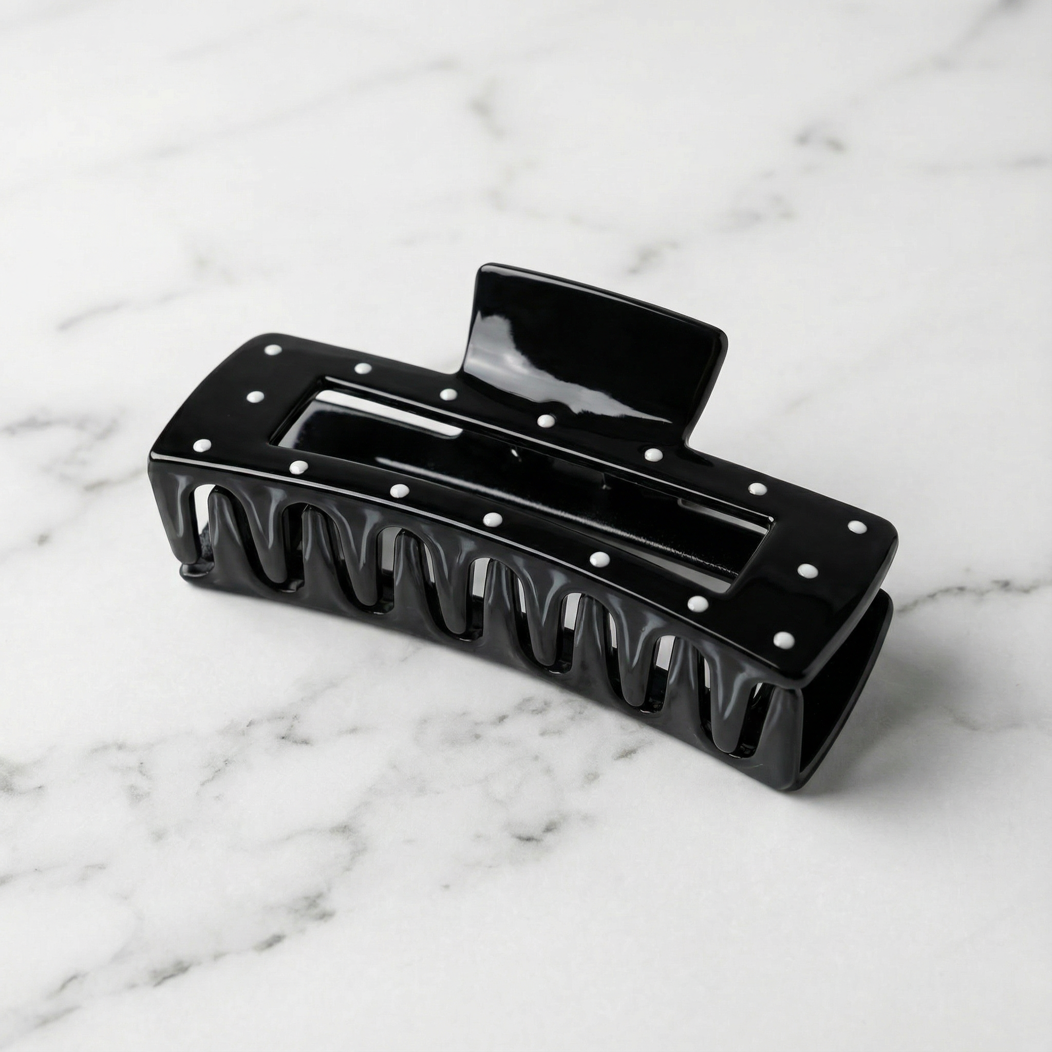 Velvet Claws Uptown Lady in Black Dot Hair Clip