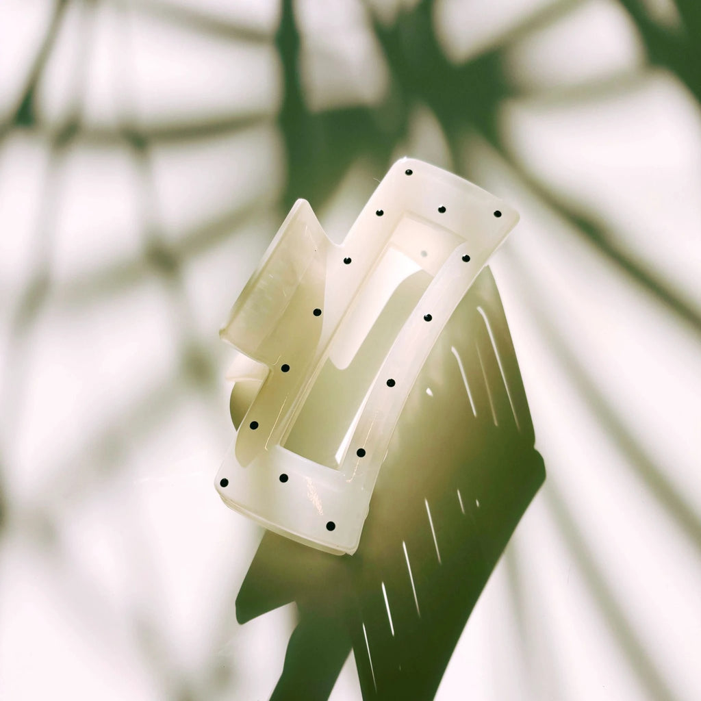 Velvet Claws Uptown Lady in White Dot Hair Clip by The Bullish Store