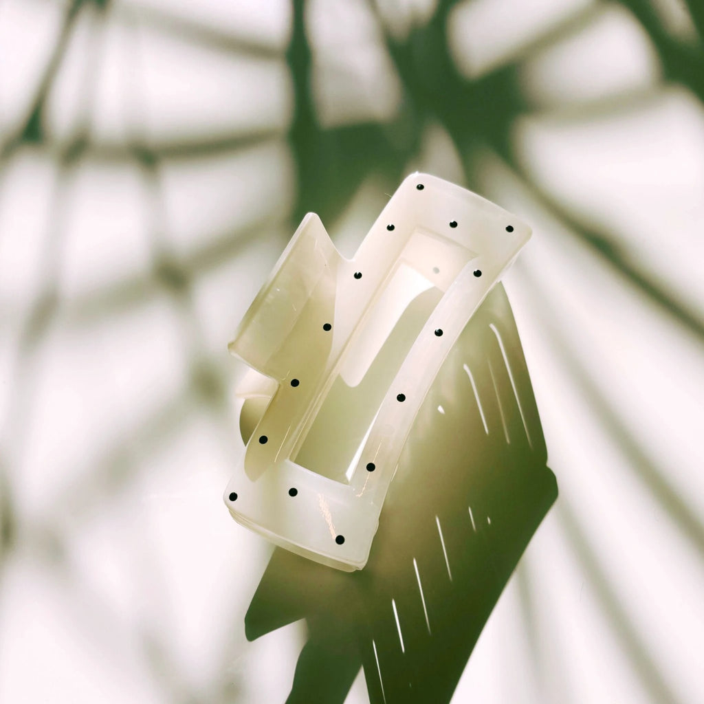 Velvet Claws Uptown Lady in White Dot Hair Clip by The Bullish Store