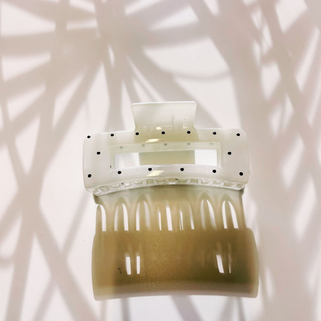 Velvet Claws Uptown Lady in White Dot Hair Clip