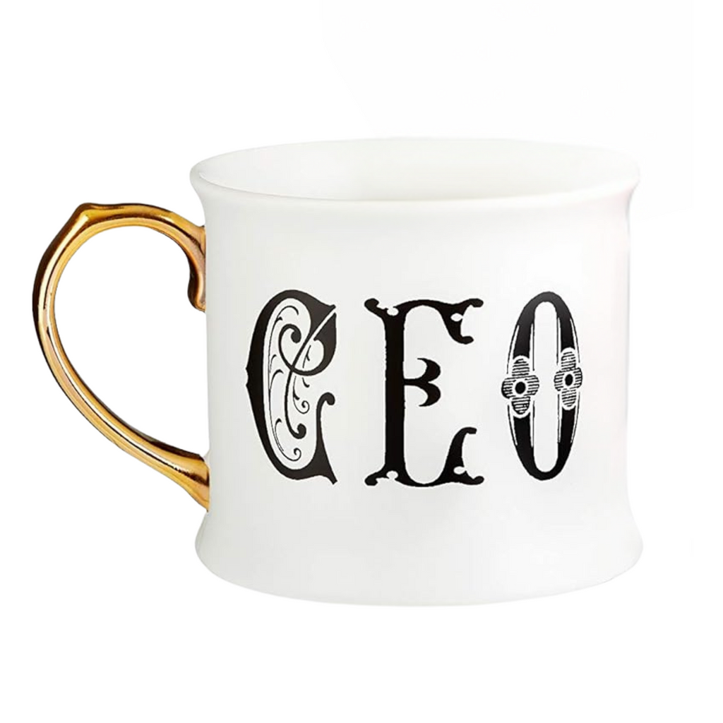 Victorian Style CEO Porcelain Mug with Gilded Handle