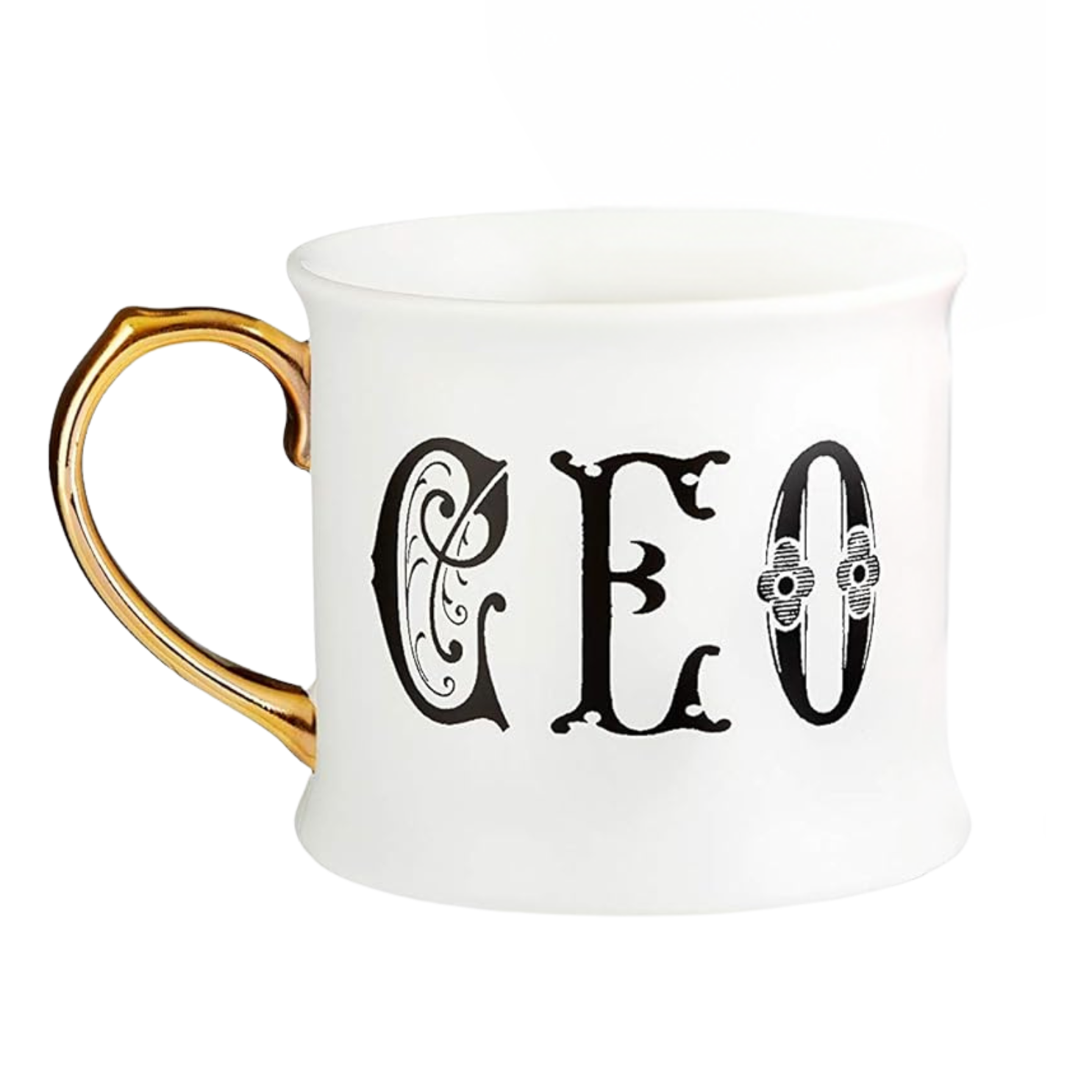 Victorian Style CEO Porcelain Mug with Gilded Handle
