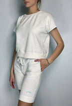 The Knicker Short - Natural/Marine Green Stitch by J. Marin Co.