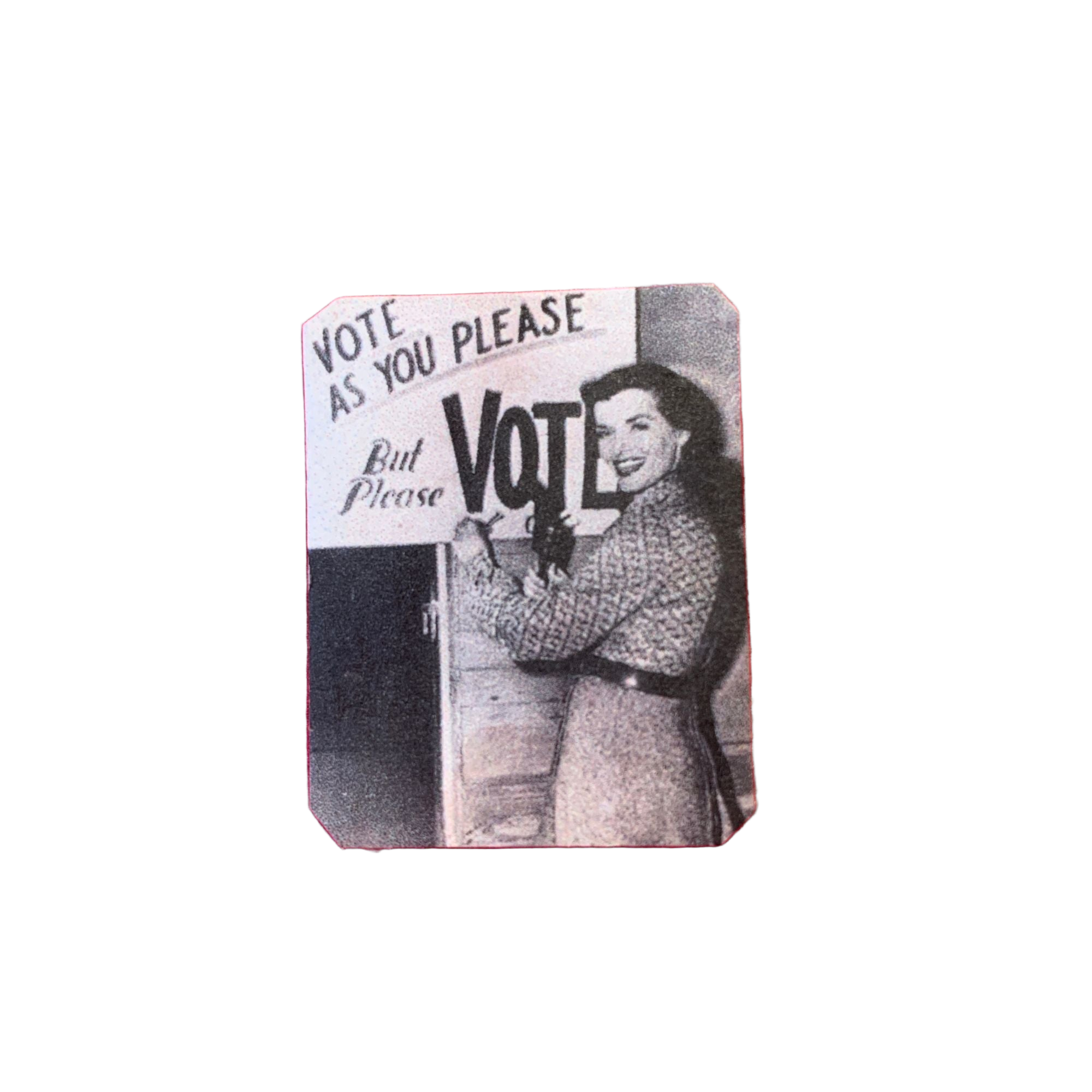 Vote As You Please But Please Vote Handmade Metal Lapel Pin Feminist Brooch