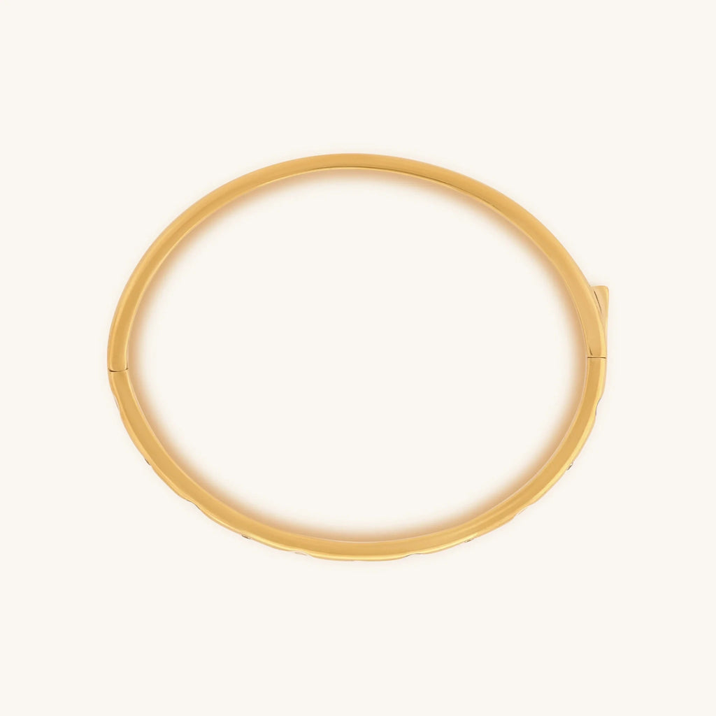 Unwavering Grace Gold Multi Symbol Bangle Bracelet by Karma and Luck