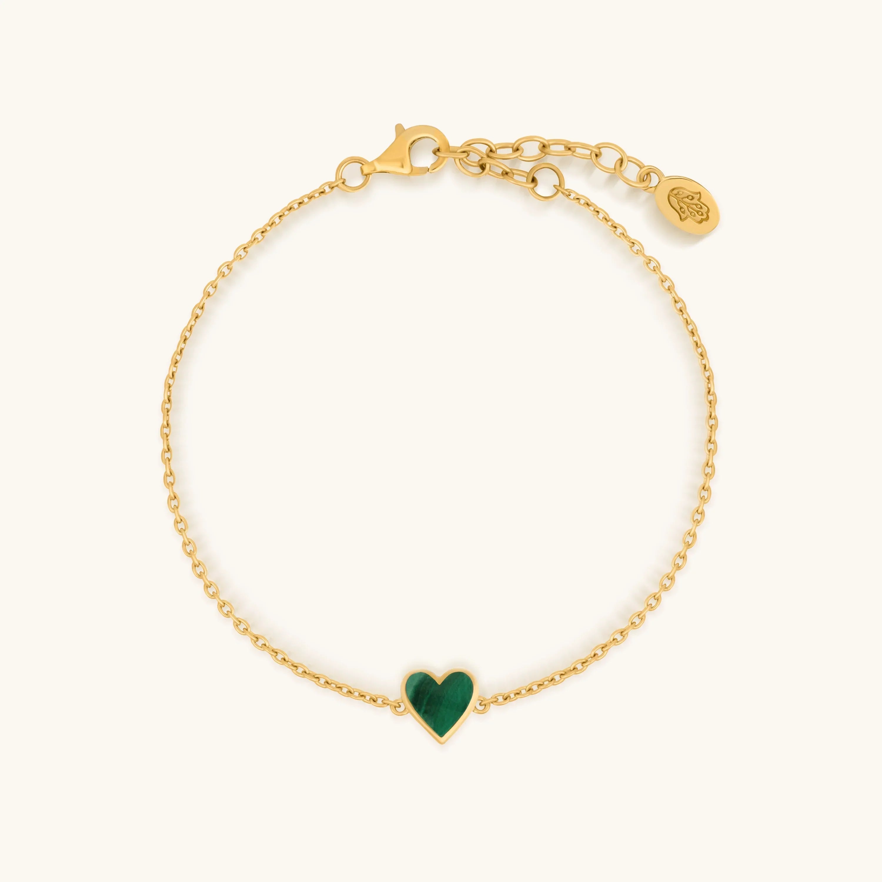 Love’s Shield Malachite Heart Bracelet