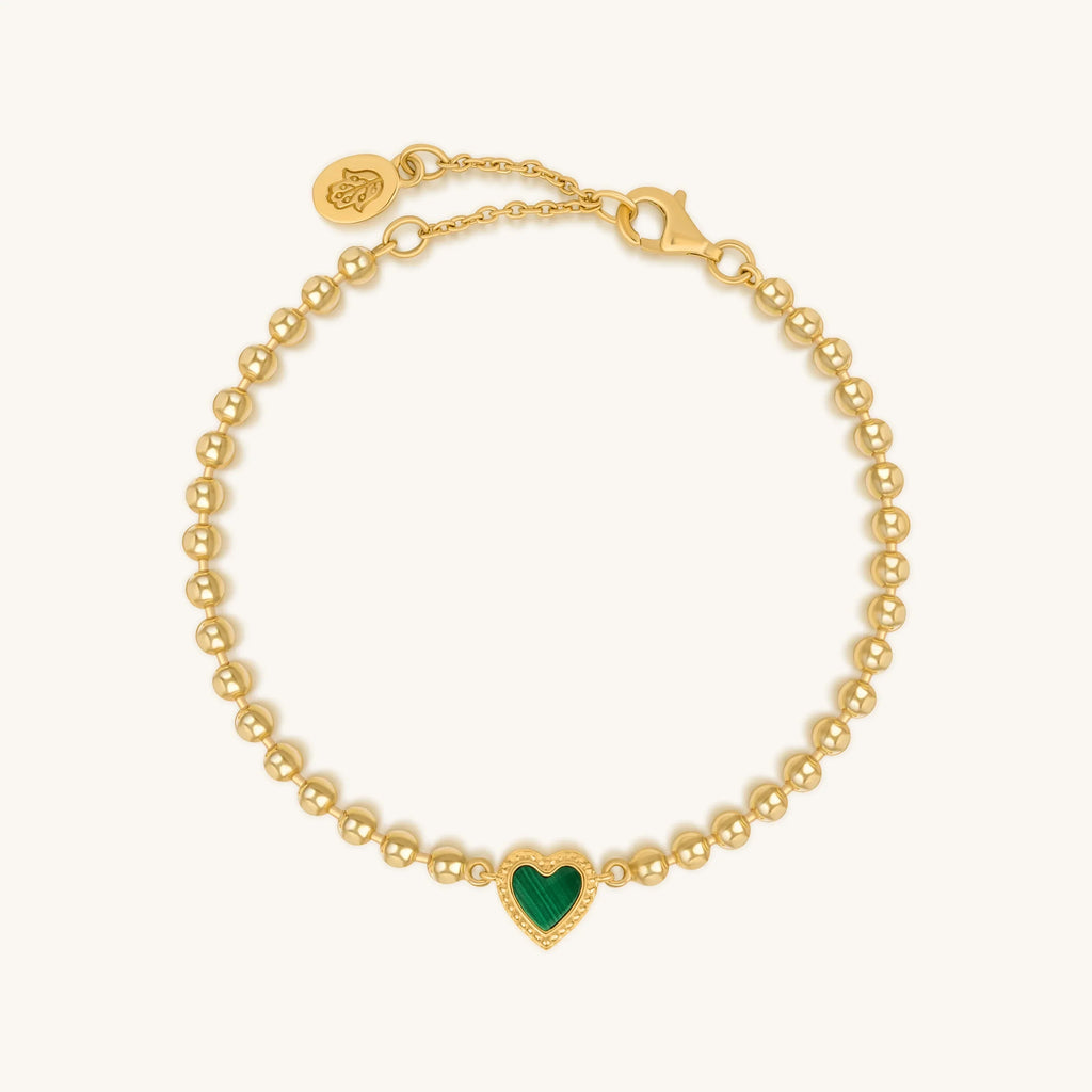 Blessed & Peaceful Malachite Heart Bracelet