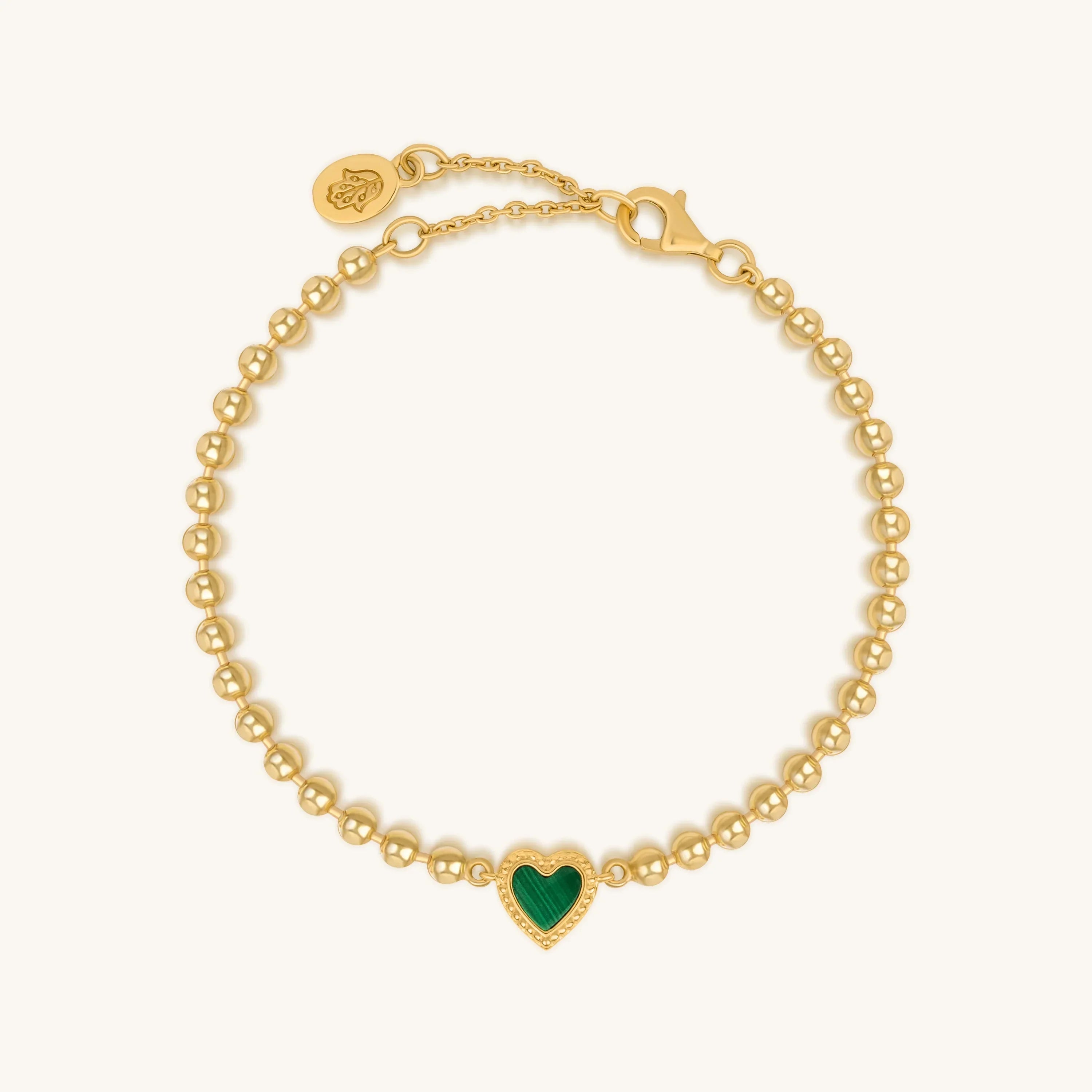 Blessed & Peaceful Malachite Heart Bracelet