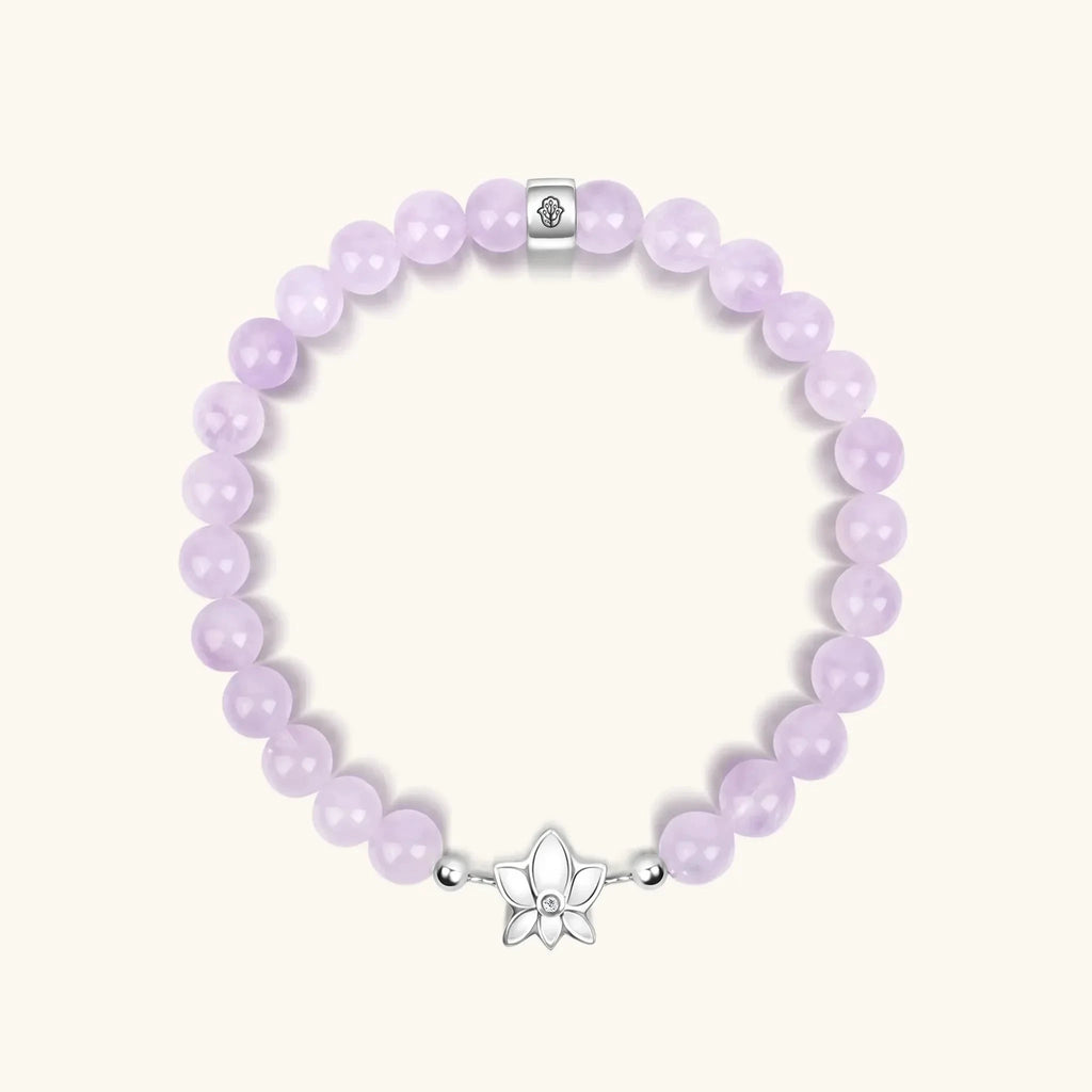 Peace and Purity - Lavender Jade Lotus Bracelet by Karma and Luck