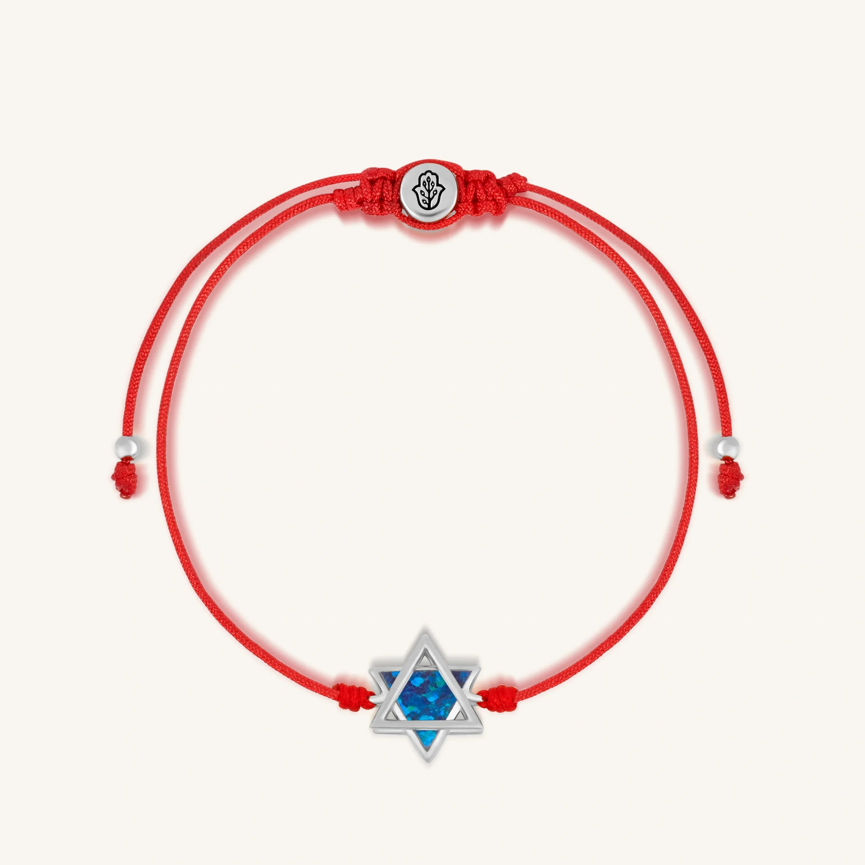 Evolved Soul Lab Blue Opal Star of David Red String Bracelet