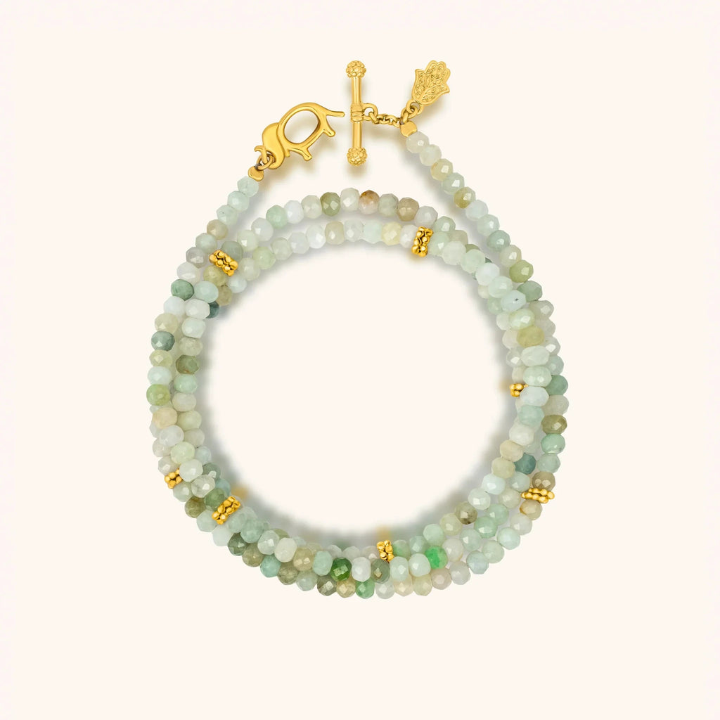 Manifest Abundance Jade Elephant Wrap Bracelet by Karma and Luck