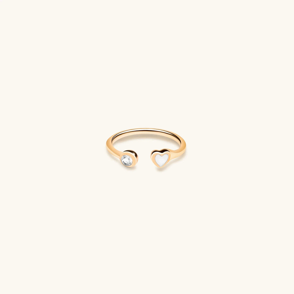 Pure Love - Heart Petite Gold Ring by Karma and Luck