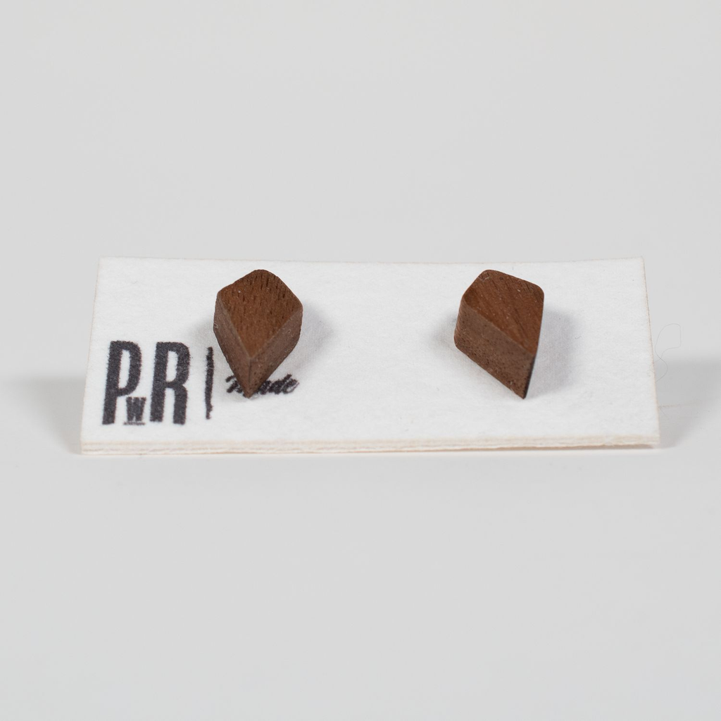 Fire Wood Stud Earrings