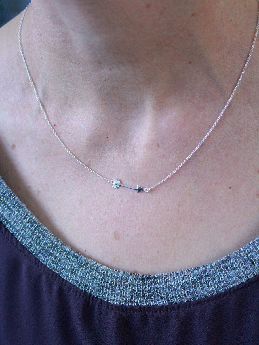 Wandering Arrow Sterling Necklace