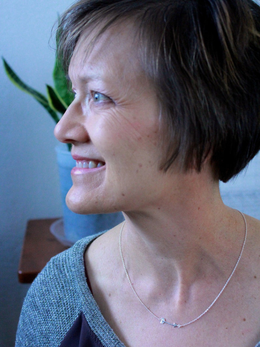 Wandering Arrow Sterling Necklace