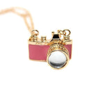 Wanderlust Camera Necklace in Pink and Gold by The Bullish Store