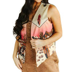Western Riding Sunset Printed Cowgirl Vest [Sizes SM-1X] by The Bullish Store