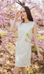 Gia White Mini Dress with Eyelet Embroidery by Raas