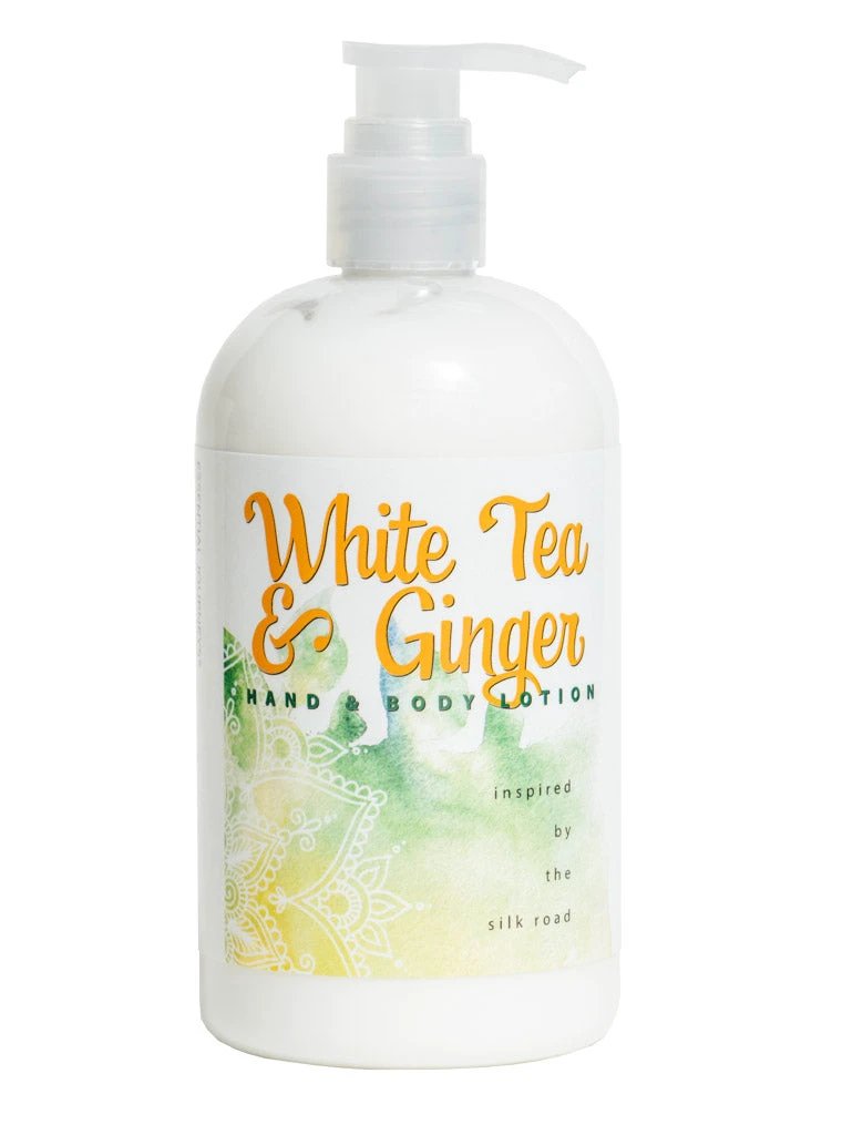 WHITE TEA & GINGER HAND & BODY LOTION 16 oz or 2 oz by Essential Journeys