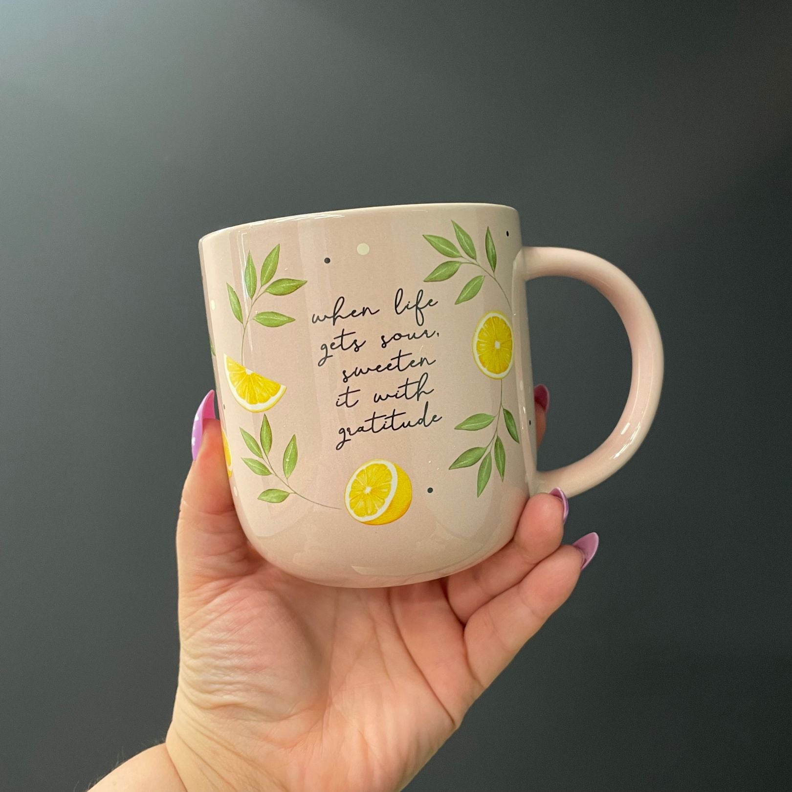 Wild & Free Stoneware Mug in Pale Peach | Coffee Tea Cup | 18oz