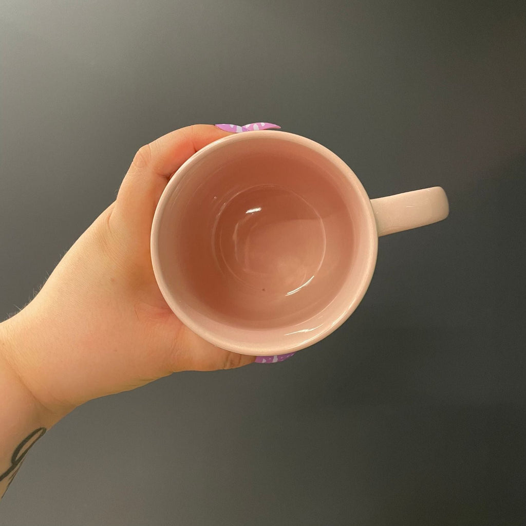 Wild & Free Stoneware Mug in Pale Peach | Coffee Tea Cup | 18oz