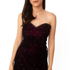 Lavina Velvet Long Dress with Slit by Raas