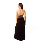 Lavina Velvet Long Dress with Slit by Raas