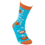 Woke Up Fine As Hell Socks in Blue | Orange Juice Illustration | Gift for Her by The Bullish Store