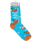 Woke Up Fine As Hell Socks in Blue | Orange Juice Illustration | Gift for Her by The Bullish Store