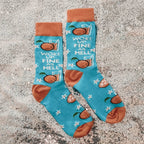 Woke Up Fine As Hell Socks in Blue | Orange Juice Illustration | Gift for Her by The Bullish Store