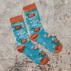 Woke Up Fine As Hell Socks in Blue | Orange Juice Illustration | Gift for Her by The Bullish Store