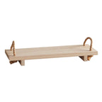 Wooden Shelf With Rope Handles | Display or Organizing Shelf Sits on Table or Mantle 16" x 5.5" by The Bullish Store