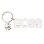 Boss Acrylic Word Keychain | Clear Transparent Word Shaped Keyholder