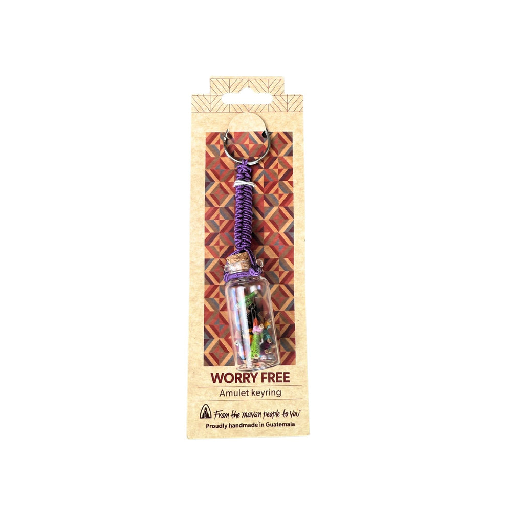 Worry Free Amulet Keyring with Worry Dolls