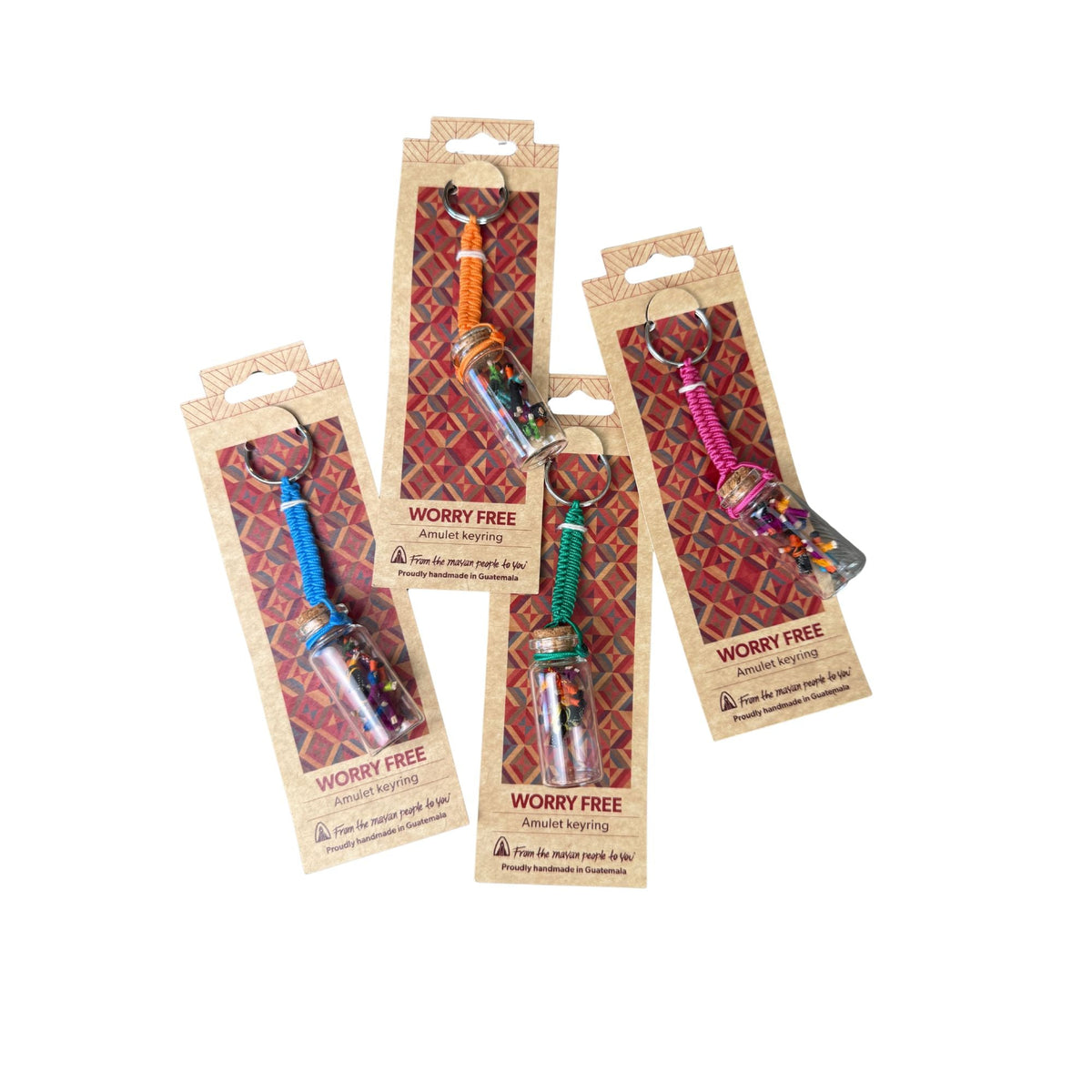 Worry Free Amulet Keyring with Worry Dolls