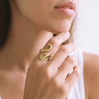 Open Wrap Initial Ring for Women - Kivuli