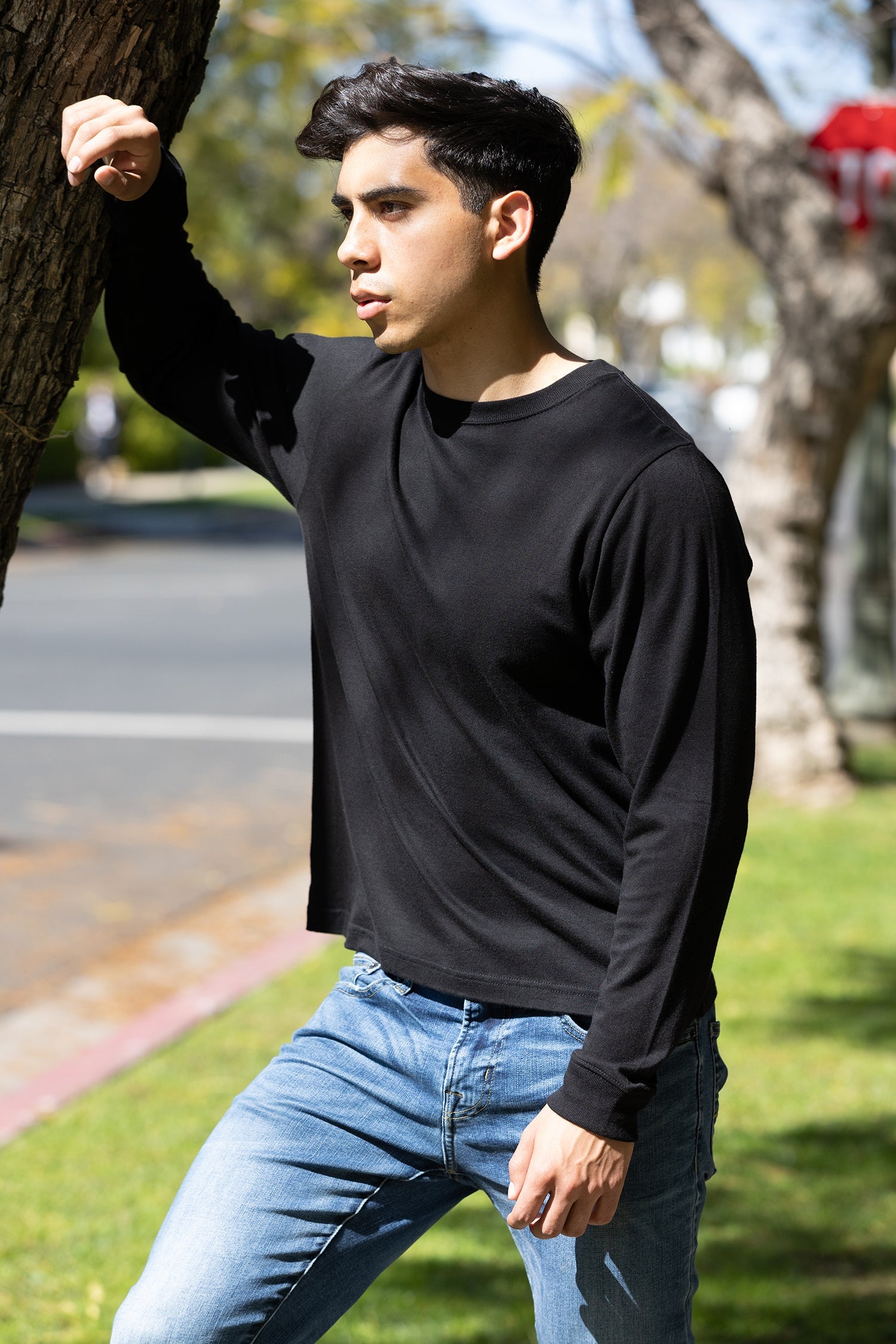 Men's Bamboo Viscose/Organic Cotton Long Sleeve T-Shirt by Spun Bamboo