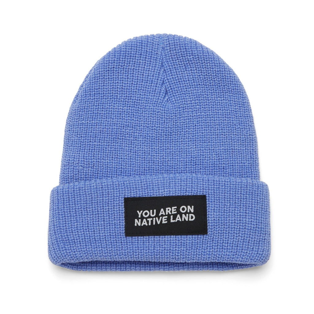 'YOU ARE ON NATIVE LAND' RIBBED BEANIE