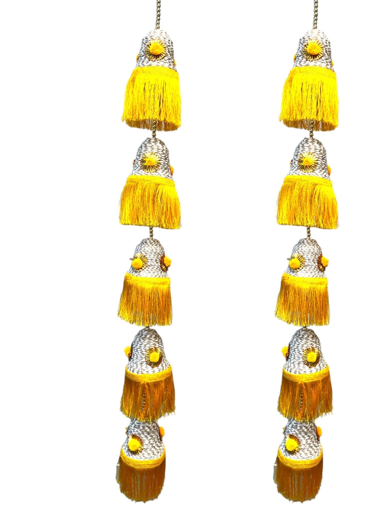 Cone Shape & Fringe Lari, Set of 2